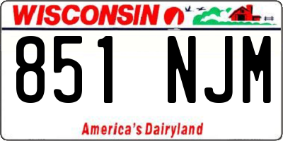WI license plate 851NJM