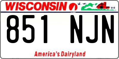 WI license plate 851NJN
