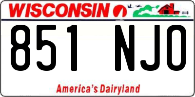 WI license plate 851NJO