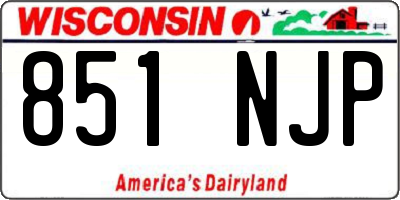 WI license plate 851NJP