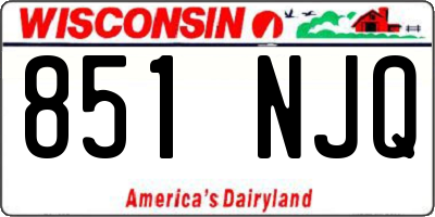 WI license plate 851NJQ