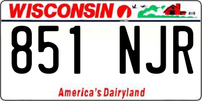 WI license plate 851NJR