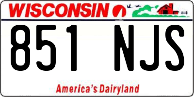 WI license plate 851NJS