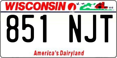 WI license plate 851NJT