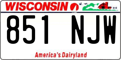 WI license plate 851NJW
