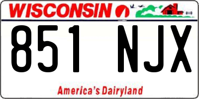WI license plate 851NJX