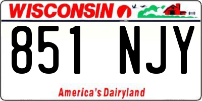 WI license plate 851NJY