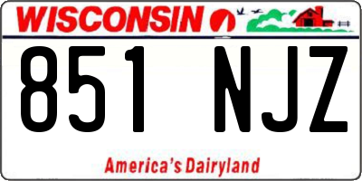 WI license plate 851NJZ