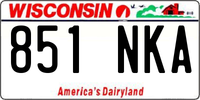 WI license plate 851NKA