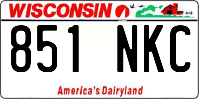 WI license plate 851NKC