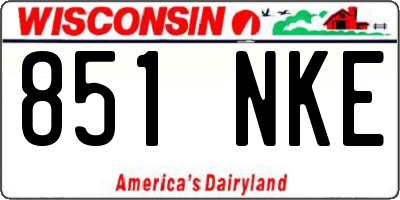 WI license plate 851NKE