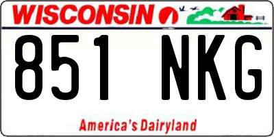 WI license plate 851NKG