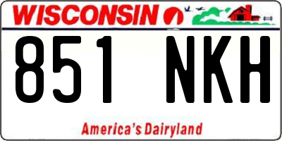 WI license plate 851NKH