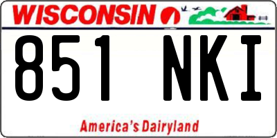 WI license plate 851NKI