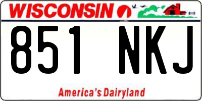 WI license plate 851NKJ