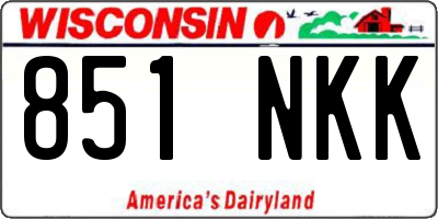 WI license plate 851NKK