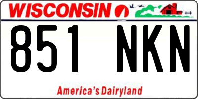 WI license plate 851NKN