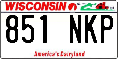 WI license plate 851NKP