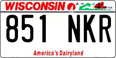 WI license plate 851NKR