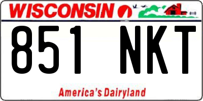 WI license plate 851NKT
