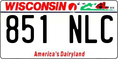 WI license plate 851NLC