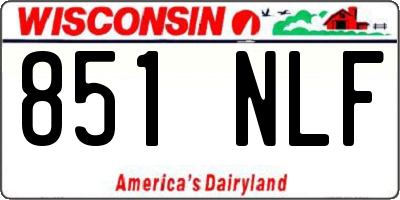 WI license plate 851NLF