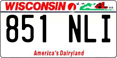 WI license plate 851NLI