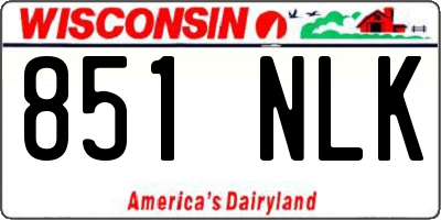 WI license plate 851NLK