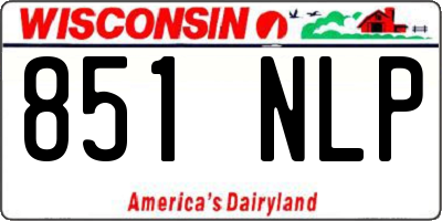 WI license plate 851NLP