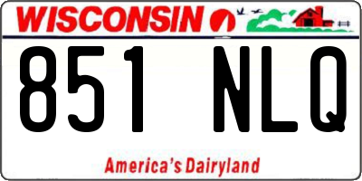 WI license plate 851NLQ