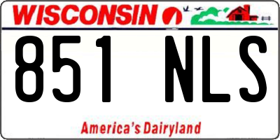 WI license plate 851NLS