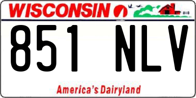 WI license plate 851NLV