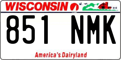 WI license plate 851NMK