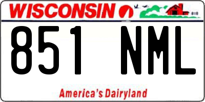 WI license plate 851NML