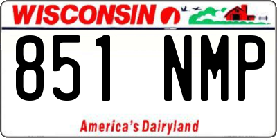 WI license plate 851NMP