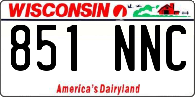 WI license plate 851NNC