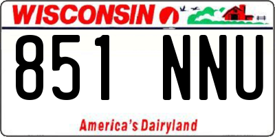 WI license plate 851NNU
