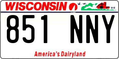 WI license plate 851NNY