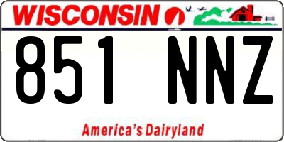 WI license plate 851NNZ