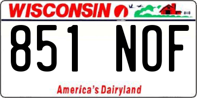 WI license plate 851NOF