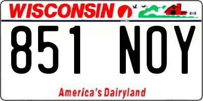 WI license plate 851NOY