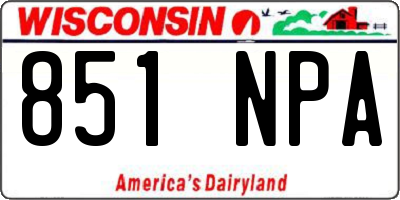 WI license plate 851NPA