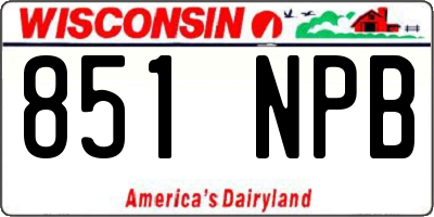 WI license plate 851NPB