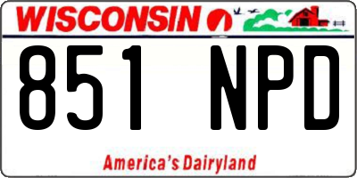 WI license plate 851NPD