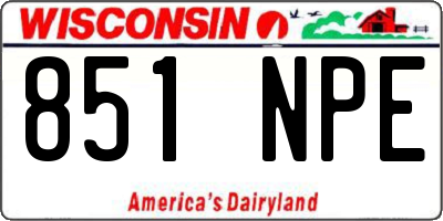 WI license plate 851NPE