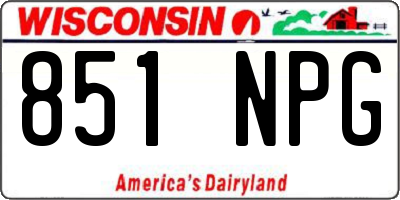WI license plate 851NPG