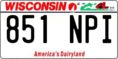 WI license plate 851NPI