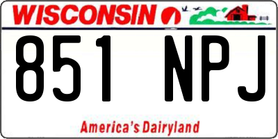 WI license plate 851NPJ