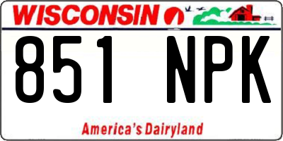 WI license plate 851NPK