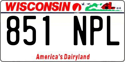 WI license plate 851NPL